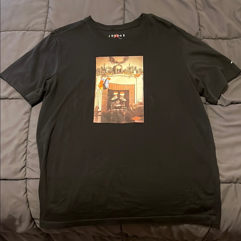 Jordan Black Short Sleeve Tee with Graphic Print